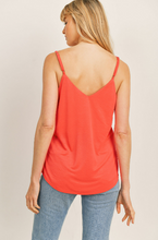 Load image into Gallery viewer, Satin V-Neck Cami - Coral

